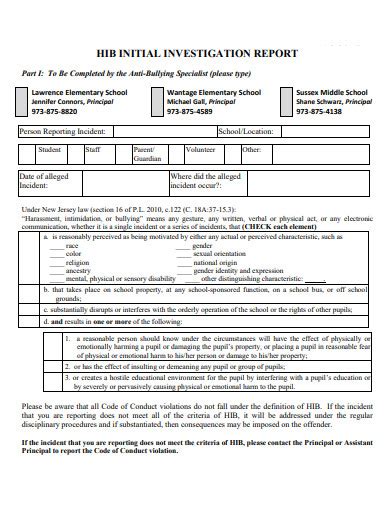 What Is Initial Investigation Report