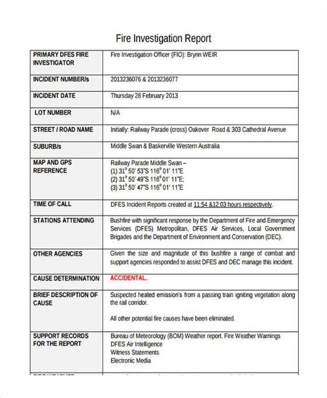 What Is Investigation Report Format