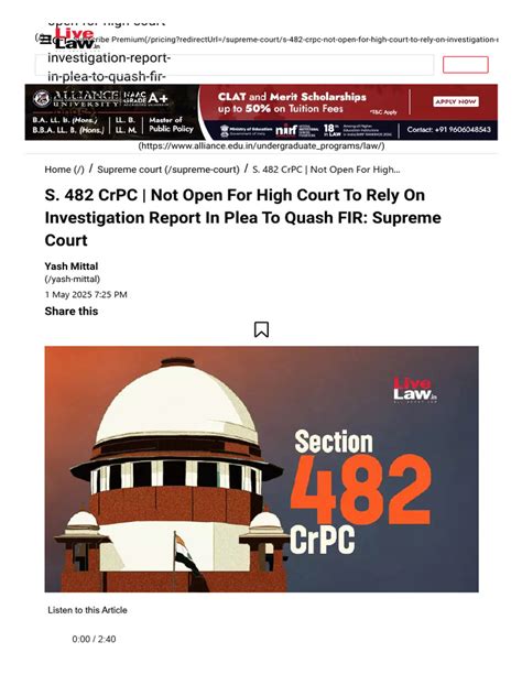 What Is Investigation Under Crpc 482