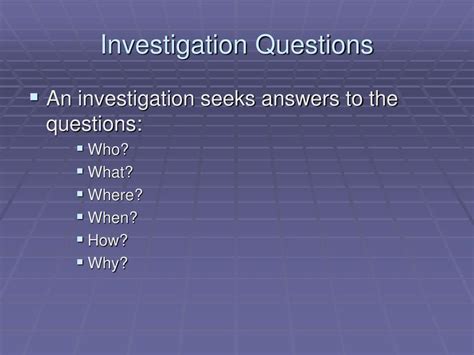 What Is Investigative Question