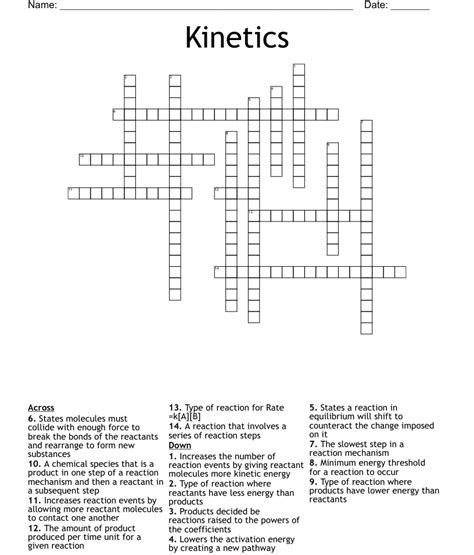 What Is Kinetics Investigation Crossword