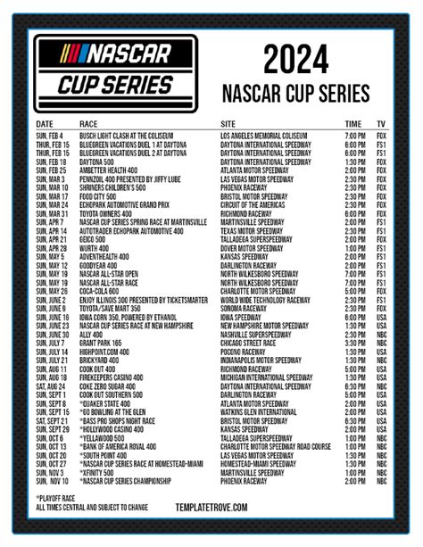 What Is Nascar Schedule For 2024 Printable