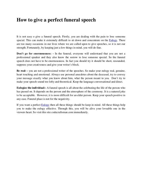 What Is Speech At Funeral For Friend