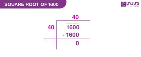 What Is The Square Root Of 1600