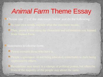 What Is The Theme Statement For Animal Farm