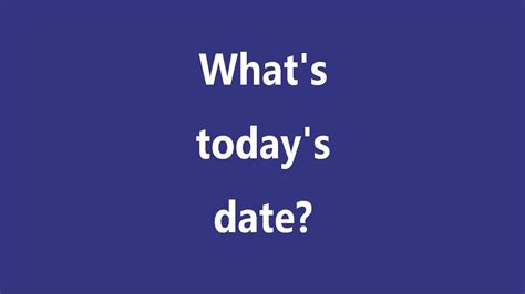 What Is Today S Date