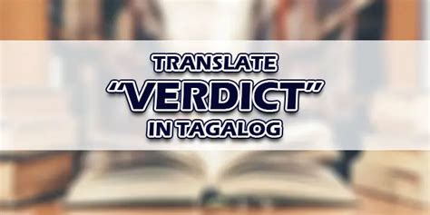 What Is Verdict In Tagalog