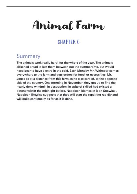 What Quote Summarizes Chapter 6 Of Animal Farm