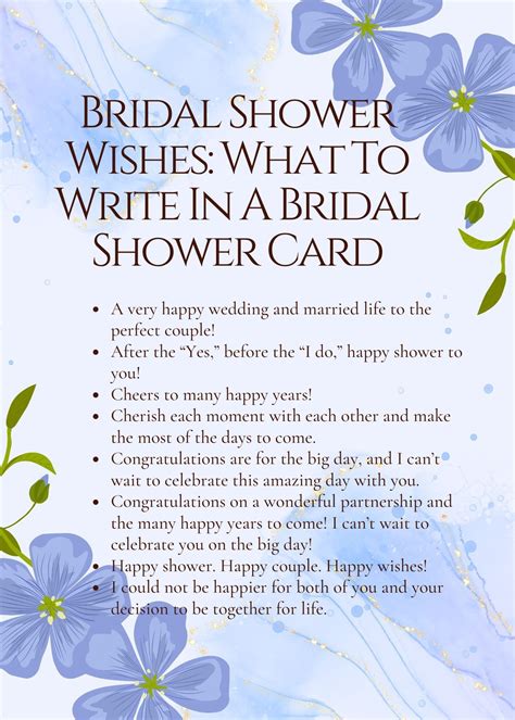 What To Write In Bridal Shower Card