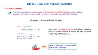 What is the difference from a local variable and non-local variable 