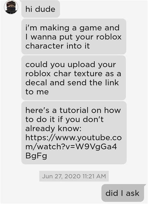 What the “upload your roblox char texture as a decal” actually 
