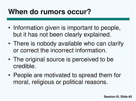 What to Do with the Rumors