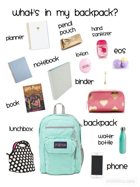 What's In My Backpack College Ideas
