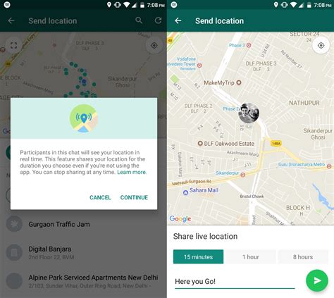 Live Location Setting