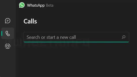 WhatsApp for Desktop Testing a Calls Tab