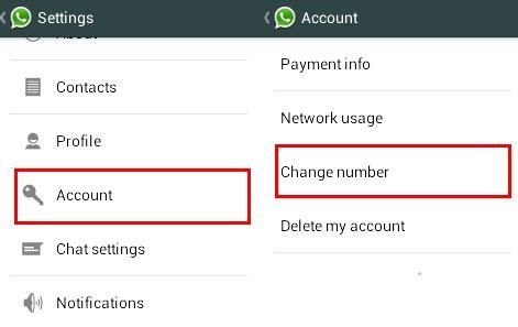 WhatsApp number change process