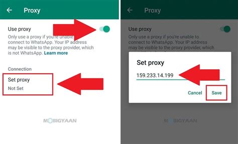 WhatsApp proxy
