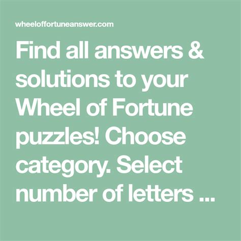 Wheel of Fortune Answer: Best Wheel of Fortune Solution Database