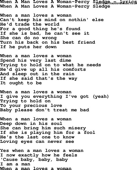 When A Man Loves A Woman Lyrics