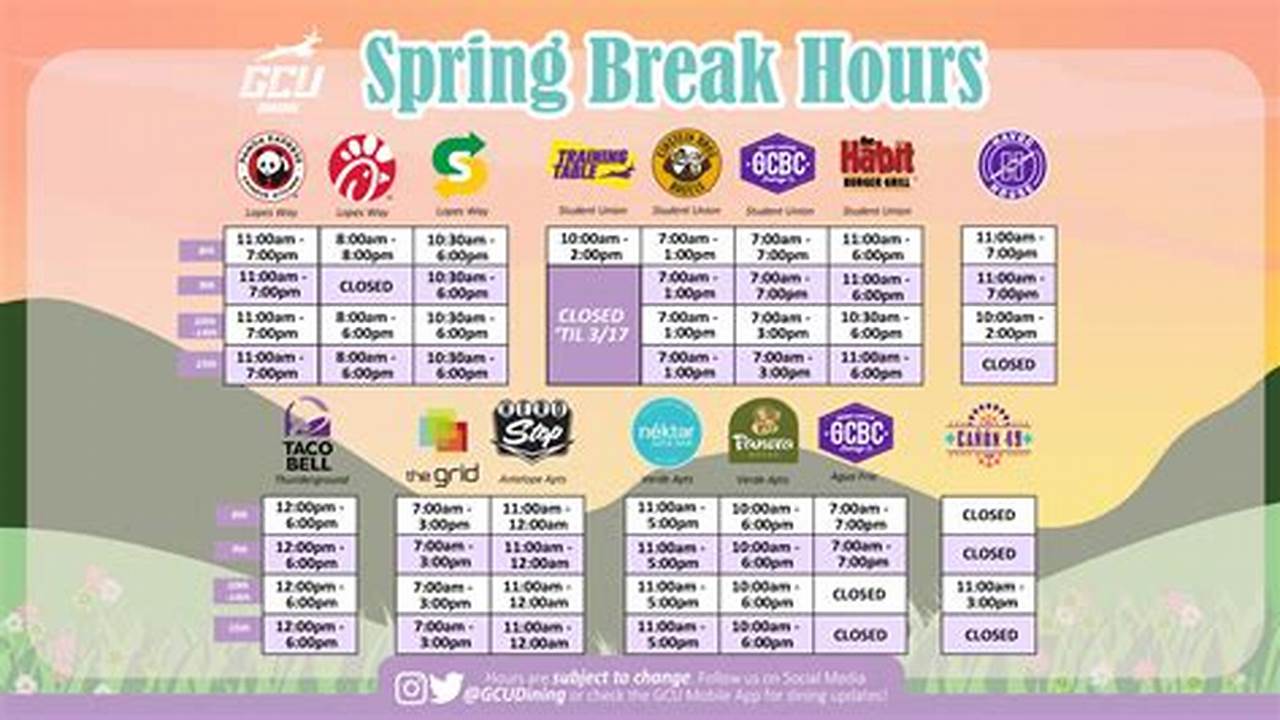 When Is Gcu Spring Break 2025