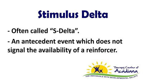 When A Stimulus Delta Is Presented A Particular Response Is