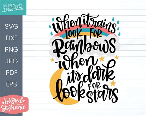 Download When It Rains, Look for Rainbows. when... SVG File - SVG Design Cut Files