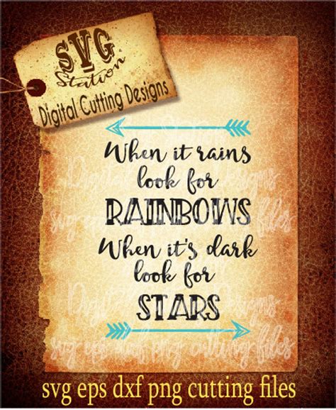 Download When It Rains, Look for Rainbows. when... SVG File - SVG Design Silhouette DXF Files