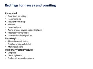 When Nausea Becomes Worrying: Red Flags