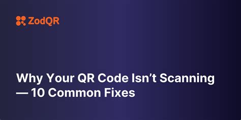 When the QR Code Isnt Scanning