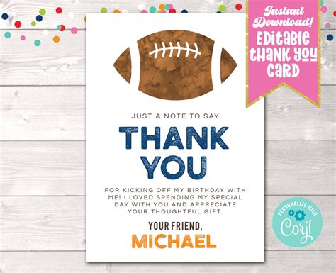When to Send Your Football Thank You Notes
