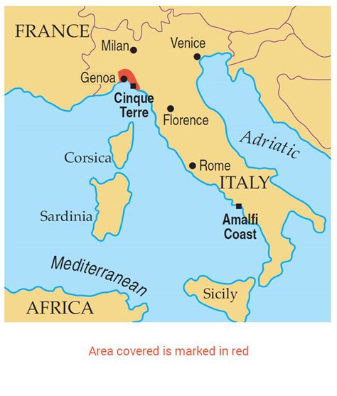 Where Is Cinque Terre On The Map Of Italy