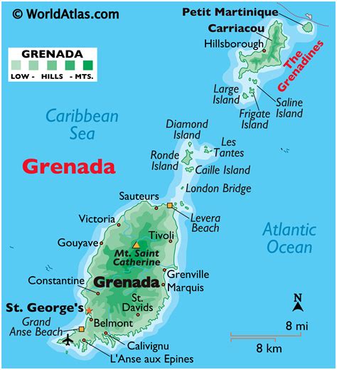 Grenada On World Map World Map Gray