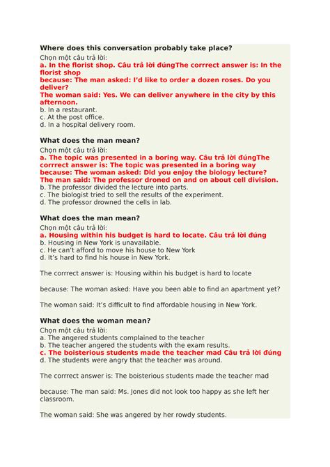 Where Does The Conversation Probably Take Place