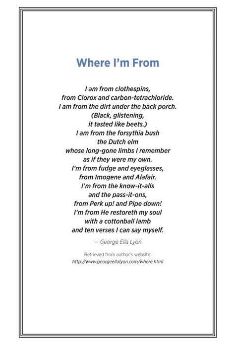 Where Im From Poem E Ample