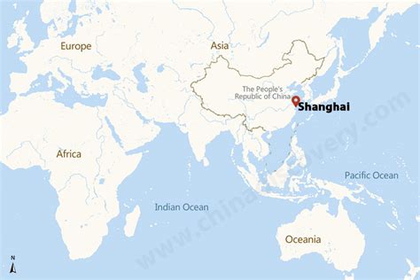 Shanghai location on the China map
