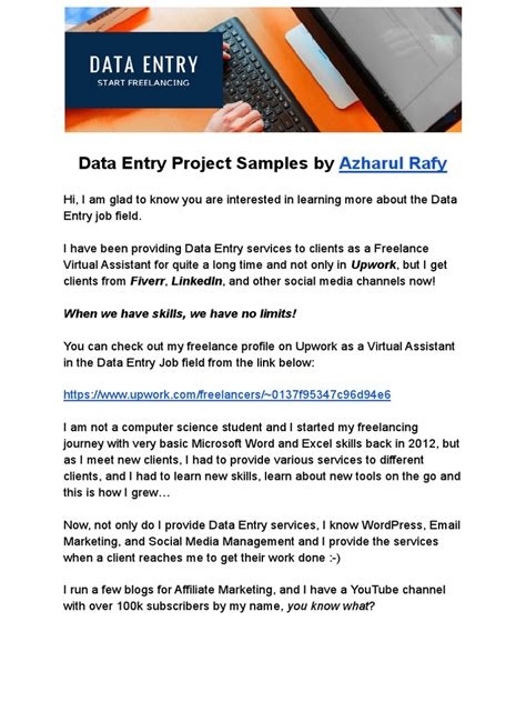 Where to Find Data Entry Sample Projects