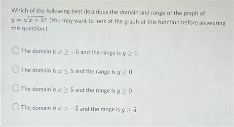 Which Best Describes The Domain Of A Function