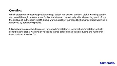 Which Statements Describe Global Warming? Select Two Answer Choices