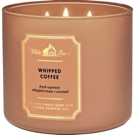 Bath & Body Works White Barn Whipped Coffee 3 Wick Candle Candles