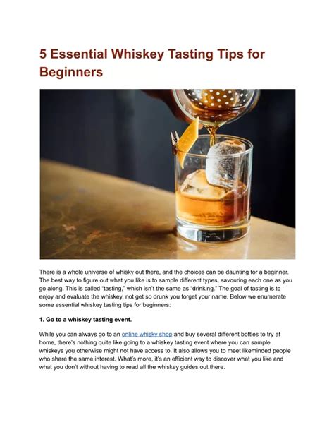 Whiskey Tasting Tips