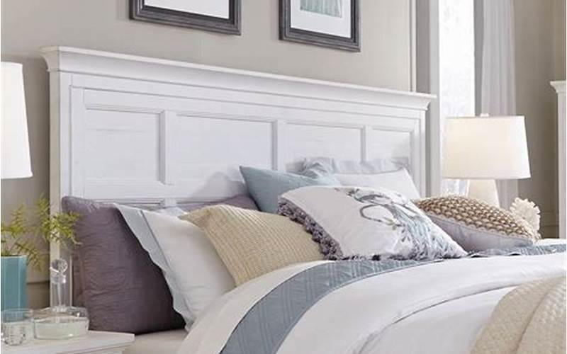 White Bedding With Wooden Headboard