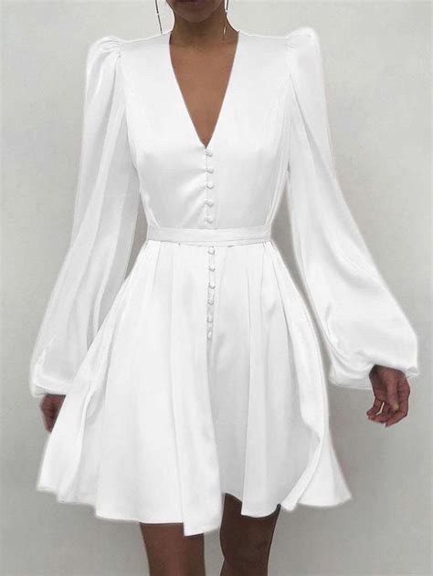 White Bishop Sleeve Dress