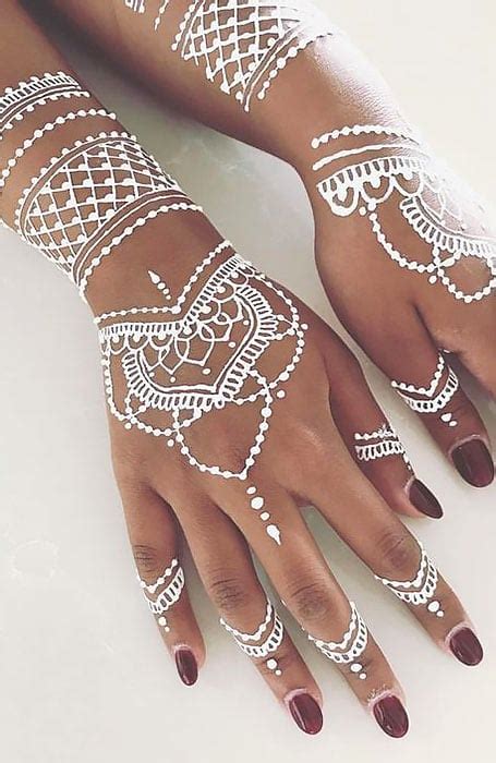 Temporary White Henna Tattoos Made With Ivory Ink The
