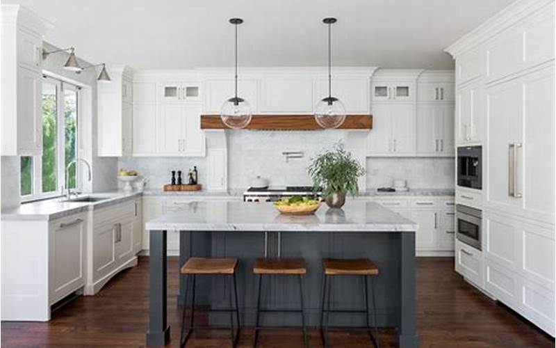 White Shaker Cabinets With Wood Accents