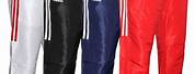 White Adidas Pants with Red Stripes