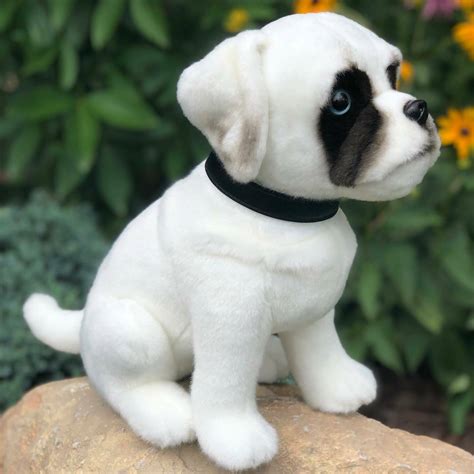 Snuggle up with our adorable White Boxer Stuffed Animal - Perfect for Dog Lovers!
