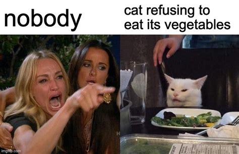 White Cat Vegetables Meme