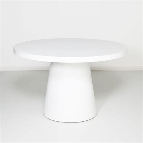 White Concrete Round Dining Table