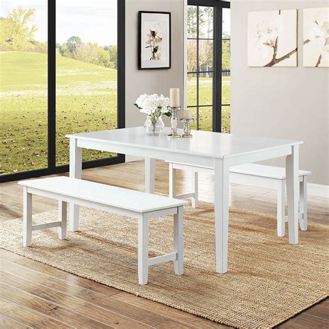 White Dining Bench