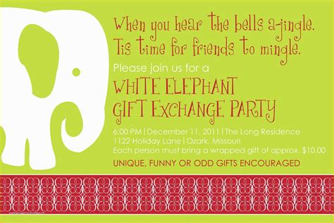 White Elephant Invitation Template Free